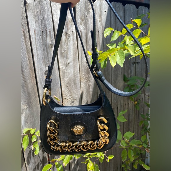 Versace Mini La Medusa Chain Leather Hobo Bag - Picture 5 of 16